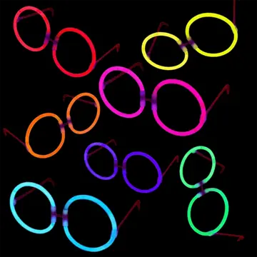 Glow Parti Gözlüğü Glow Partisi Yuvarlak Şekilli Fosforlu Gözlük 6 Adet