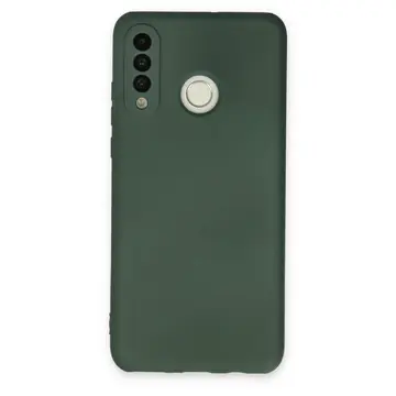 Huawei P30 Lite Kılıf Nano İçi Kadife Silikon - Koyu Yeşil