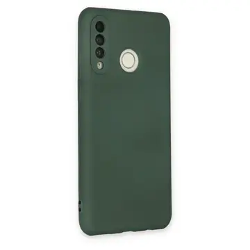 Huawei P30 Lite Kılıf Nano İçi Kadife Silikon - Koyu Yeşil