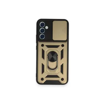 Samsung Galaxy A54 5g Kılıf Pars Lens Yüzüklü Silikon - Gold