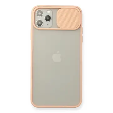 İphone 11 Pro Max Kılıf Palm Buzlu Kamera Sürgülü Silikon - Pembe