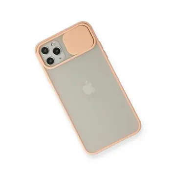 İphone 11 Pro Max Kılıf Palm Buzlu Kamera Sürgülü Silikon - Pembe