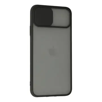 İphone 11 Pro Max Kılıf Palm Buzlu Kamera Sürgülü Silikon - Siyah