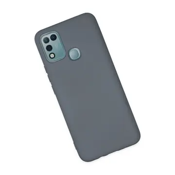 İnfinix Hot 10 Play Kılıf Nano İçi Kadife Silikon - Gri