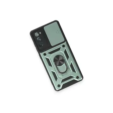 Samsung Galaxy S20 Fe Kılıf Pars Lens Yüzüklü Silikon - Yeşil