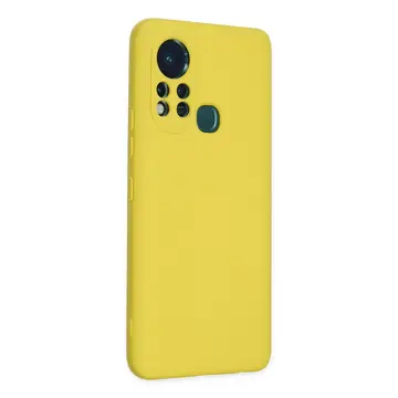İnfinix Hot 11s Kılıf Nano İçi Kadife Silikon - Sarı