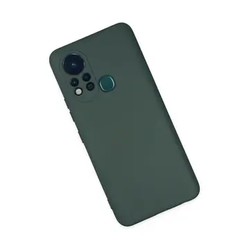 İnfinix Hot 11s Kılıf Nano İçi Kadife Silikon - Koyu Yeşil