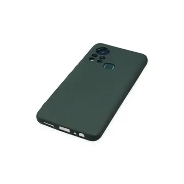 İnfinix Hot 11s Kılıf Nano İçi Kadife Silikon - Koyu Yeşil