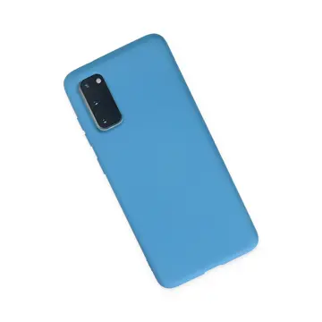 Samsung Galaxy S20 Plus Kılıf Nano İçi Kadife Silikon - Mavi