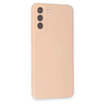 Samsung Galaxy S21 Kılıf Nano İçi Kadife Silikon - Pudra