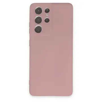 Samsung Galaxy S21 Ultra Kılıf Nano İçi Kadife Silikon - Pudra