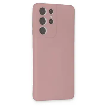 Samsung Galaxy S21 Ultra Kılıf Nano İçi Kadife Silikon - Pudra