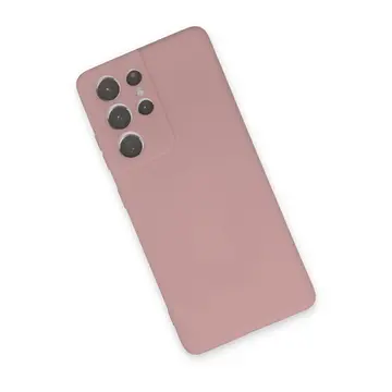 Samsung Galaxy S21 Ultra Kılıf Nano İçi Kadife Silikon - Pudra