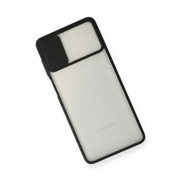 Samsung Galaxy M51 Kılıf Palm Buzlu Kamera Sürgülü Silikon - Siyah