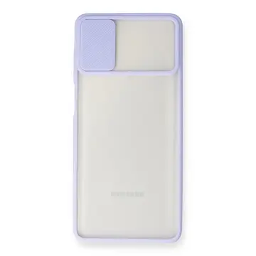 Samsung Galaxy M51 Kılıf Palm Buzlu Kamera Sürgülü Silikon - Lila
