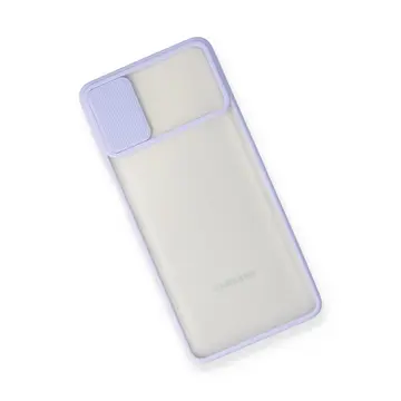 Samsung Galaxy M51 Kılıf Palm Buzlu Kamera Sürgülü Silikon - Lila