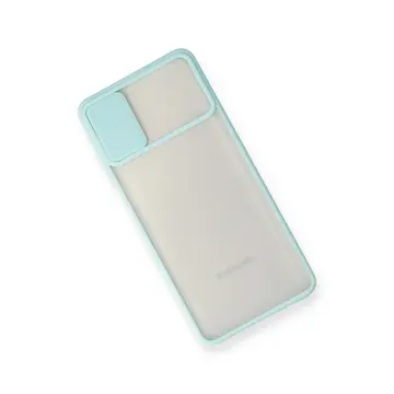 Samsung Galaxy M51 Kılıf Palm Buzlu Kamera Sürgülü Silikon - Turkuaz