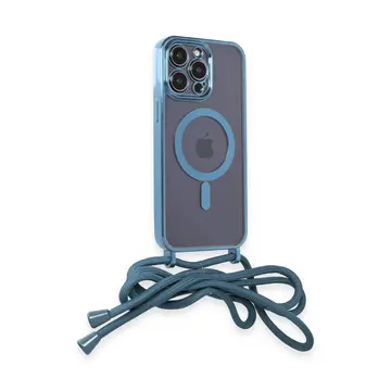 İphone 13 Pro Kılıf Divo Lazer Askılı Magsafe Kapak - Sierra Blue