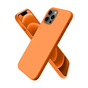 İphone 12 Pro Max Kılıf First Silikon - Turuncu