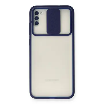 Samsung Galaxy A11 Kılıf Palm Buzlu Kamera Sürgülü Silikon - Lacivert
