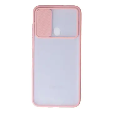 Samsung Galaxy A11 Kılıf Palm Buzlu Kamera Sürgülü Silikon - Pembe