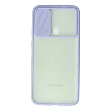 Samsung Galaxy A11 Kılıf Palm Buzlu Kamera Sürgülü Silikon - Lila