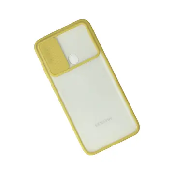 Samsung Galaxy A11 Kılıf Palm Buzlu Kamera Sürgülü Silikon - Sarı