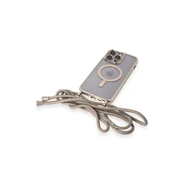 İphone 14 Pro Kılıf Divo Lazer Askılı Magsafe Kapak - Gold