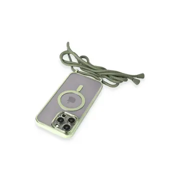İphone 14 Pro Kılıf Divo Lazer Askılı Magsafe Kapak - Koyu Yeşil