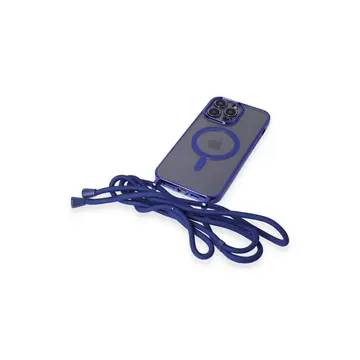 İphone 14 Pro Kılıf Divo Lazer Askılı Magsafe Kapak - Mavi