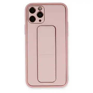 İphone 11 Pro Max Kılıf Coco Deri Standlı Kapak - Pembe