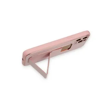 İphone 11 Pro Max Kılıf Coco Deri Standlı Kapak - Pembe