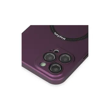İphone 12 Pro Kılıf Jack Magneticsafe Lens Silikon - Mürdüm