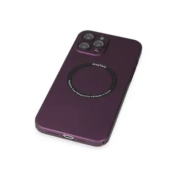 İphone 12 Pro Kılıf Jack Magneticsafe Lens Silikon - Mürdüm