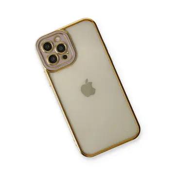 İphone 12 Pro Kılıf Liva Lens Silikon - Lila