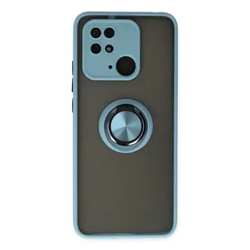 Xiaomi Poco C40 Kılıf Montreal Yüzüklü Silikon Kapak - Buz Mavi