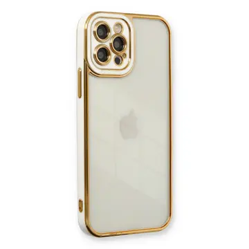 İphone 12 Pro Max Kılıf Liva Lens Silikon - Beyaz
