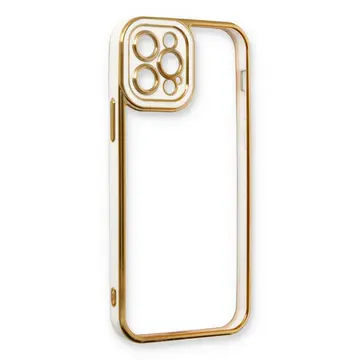 İphone 12 Pro Max Kılıf Liva Lens Silikon - Beyaz