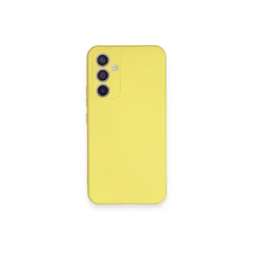 Samsung Galaxy A54 5g Kılıf Nano İçi Kadife Silikon - Sarı