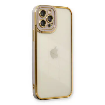 İphone 12 Pro Max Kılıf Liva Lens Silikon - Lila