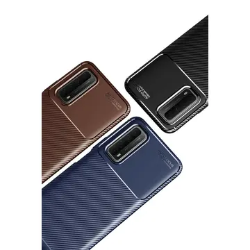 Huawei P Smart 2021 Kılıf Auto Focus Karbon Kapak - Siyah