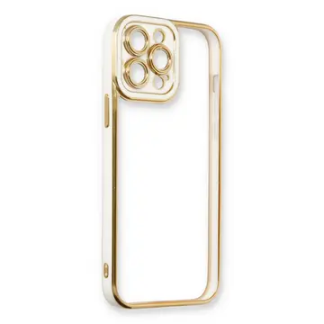 İphone 13 Pro Kılıf Liva Lens Silikon - Beyaz