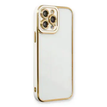 İphone 13 Pro Max Kılıf Liva Lens Silikon - Beyaz