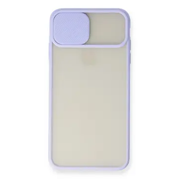 İphone Xs Max Kılıf Palm Buzlu Kamera Sürgülü Silikon - Lila