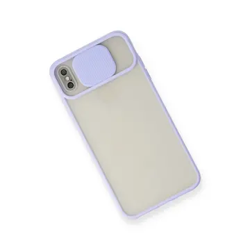 İphone Xs Max Kılıf Palm Buzlu Kamera Sürgülü Silikon - Lila