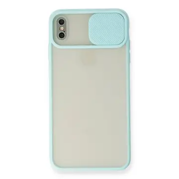İphone Xs Max Kılıf Palm Buzlu Kamera Sürgülü Silikon - Turkuaz