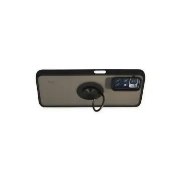 Xiaomi Redmi 10 2022 Kılıf Montreal Yüzüklü Silikon Kapak - Siyah