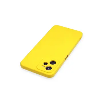 Realme C35 Kılıf Nano İçi Kadife Silikon - Sarı