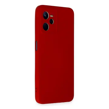 Realme C35 Kılıf Nano İçi Kadife Silikon - Kırmızı