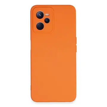 Realme C35 Kılıf Nano İçi Kadife Silikon - Turuncu